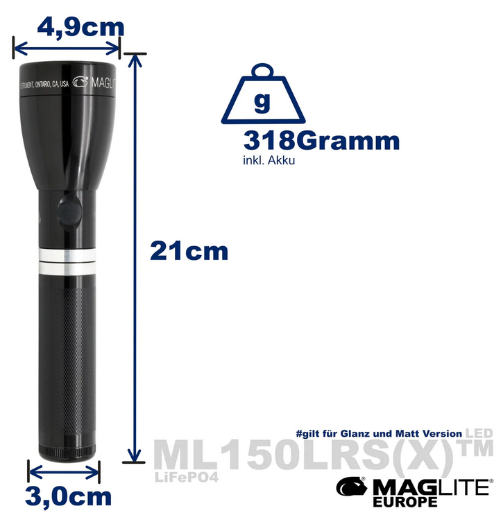 Maglite Lampe torche LED Rechargeable ML150LRS