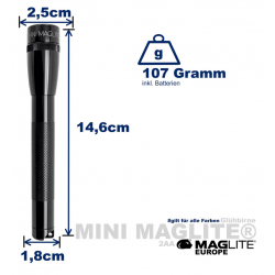 Maglite Lampe Torche Mini R6 gris avec étui livrée en blister Holster pack - Image 3