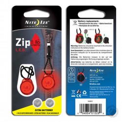 X 2 leds rouges zip lit - 2 cr927 3v de rechange incluses - sous blister