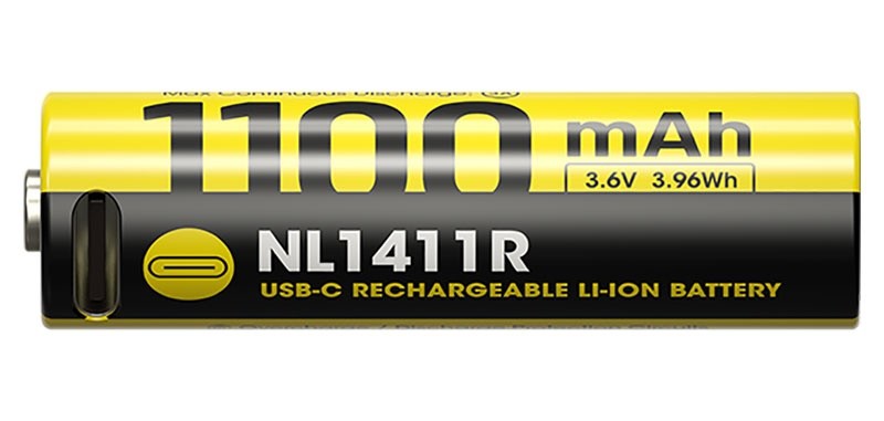 Nitecore Accu li-ion 14500 - capacité 1100mah