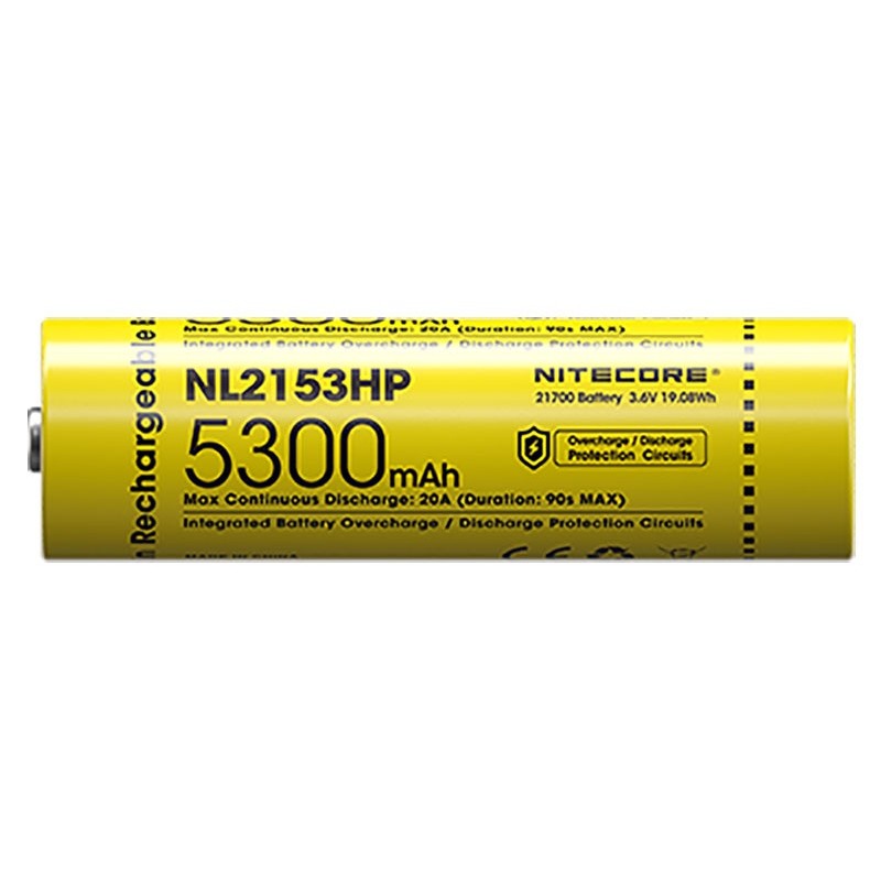 Nitecore Accu li-ion 21700 haute performance - capacité 5300mah