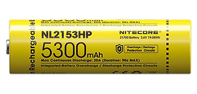 Nitecore Accu li-ion 21700 haute performance - capacité 5300mah