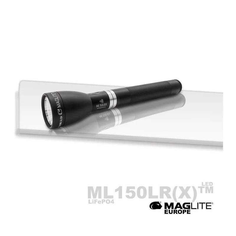Maglite Lampe Torche LED ML150LRX - Rechargeable - Ultra Puissante - 1082 LUMENS - PROFESSIONNELLE - Livrée en coffret - Noir Mat