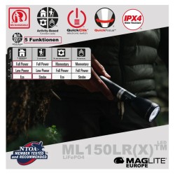 Maglite Lampe Torche LED ML150LRX - Rechargeable - Ultra Puissante - 1082 LUMENS - PROFESSIONNELLE - Livrée en coffret - Noir Mat - Image 5
