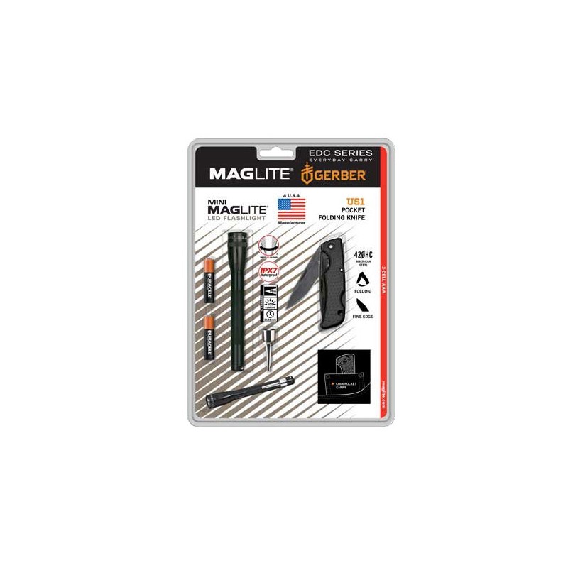 Maglite Lampe Torche Mini AAA LED / Couteau Gerber US1