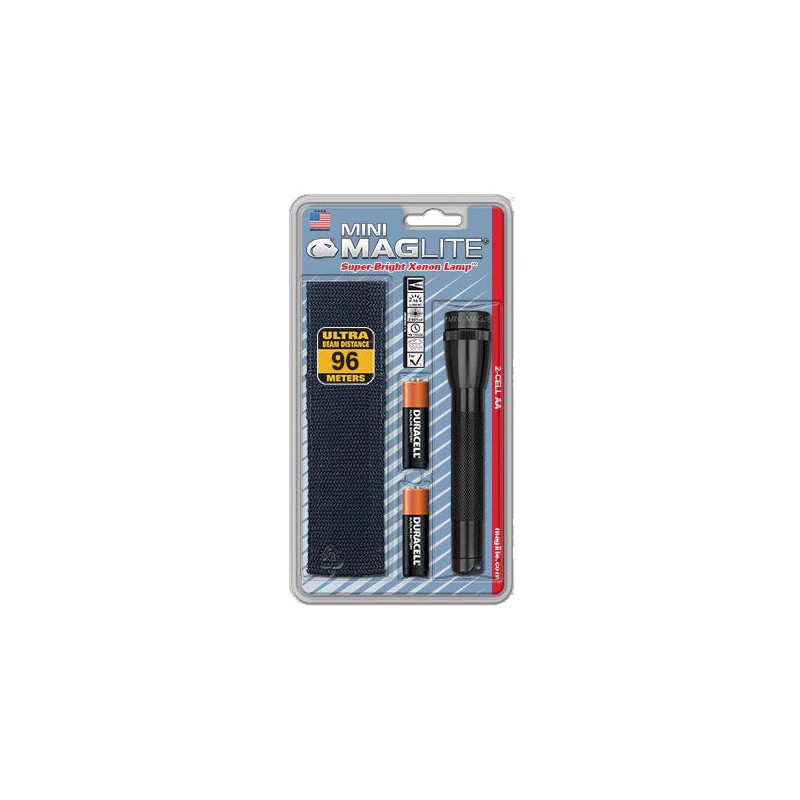 Maglite Lampe torche Mini R6 noire avec étui livrée en blister Holster pack