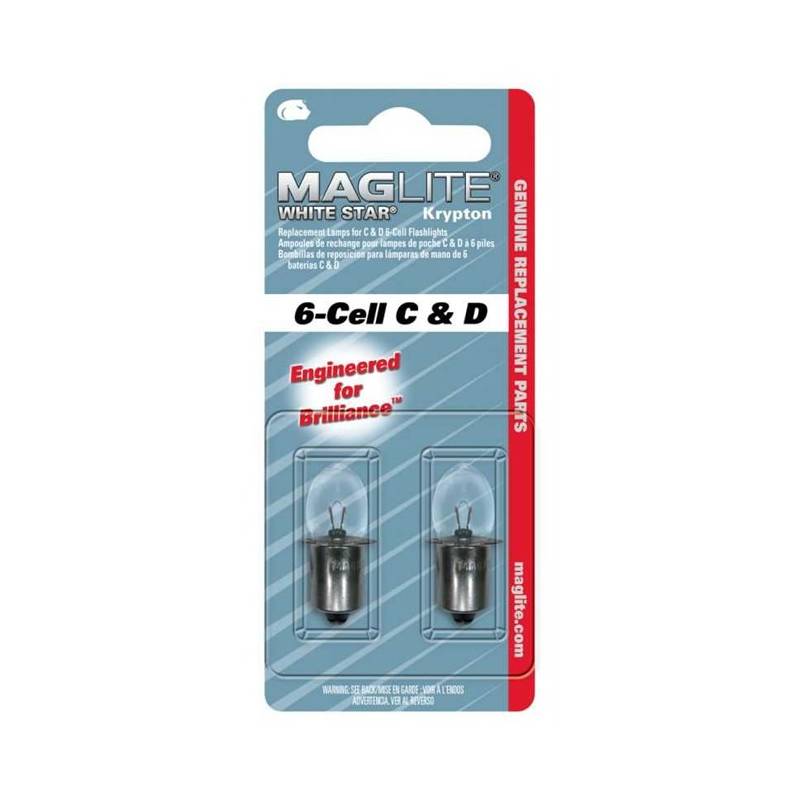 Maglite Ampoules de rechange LWSA601 White Star Krypton ( pour lampe torche 6 piles C & D )