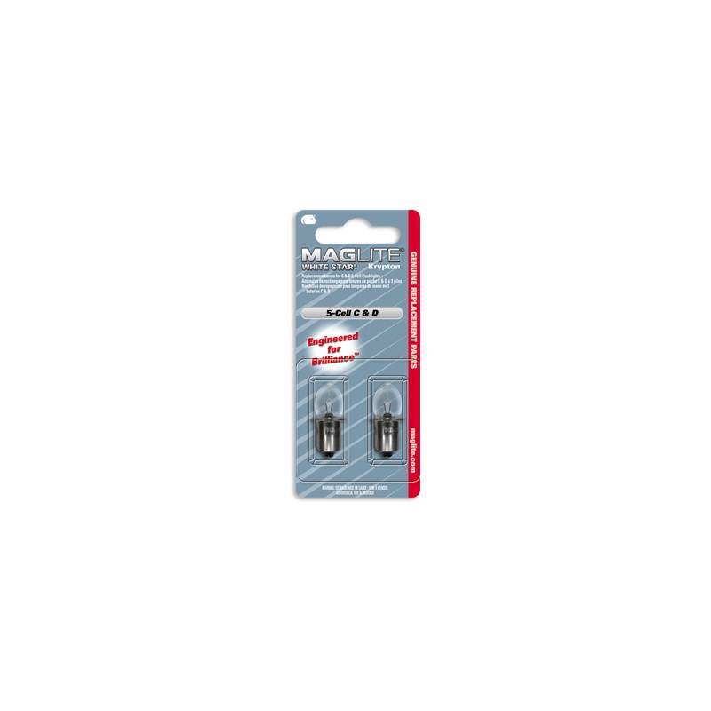 Maglite Ampoules de rechange LWSA501 White Star Krypton ( pour lampe torche 5 piles C & D )